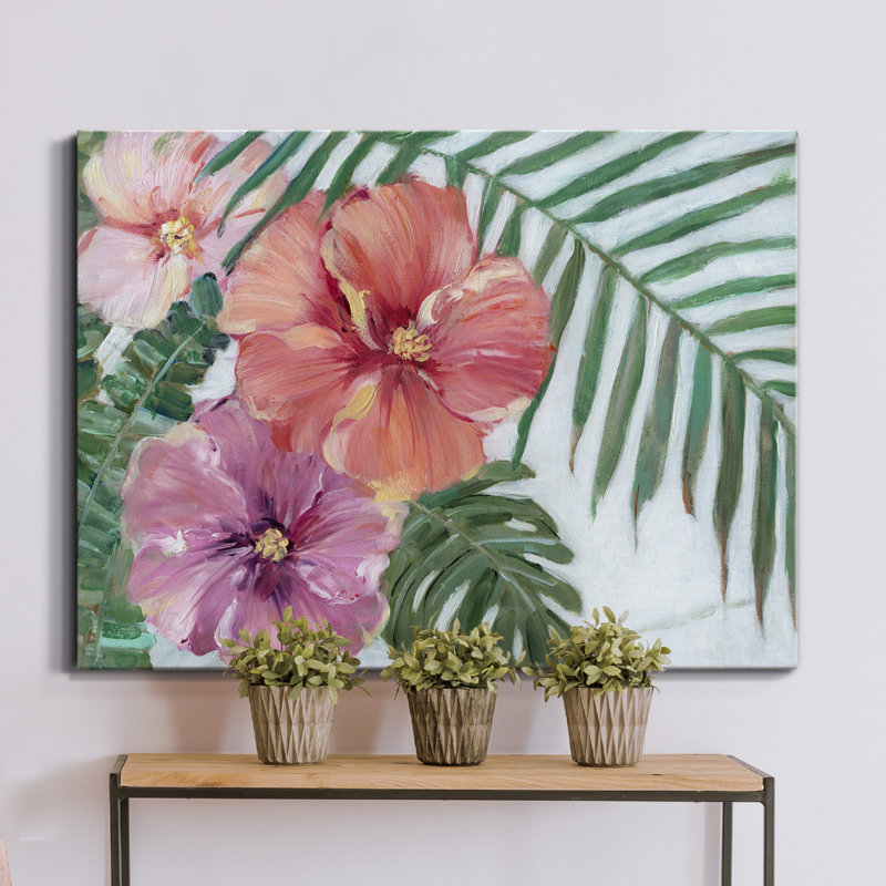 Blooming Hibiscus - reproduction sur toile tendue, H 32 po x l 24 po x P 1 po