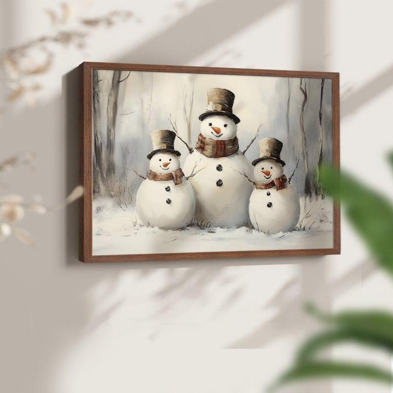 Art de Noël - CMxxxix - reproduction encadrée - réversible, H 11 po x l 14 po, Noyer