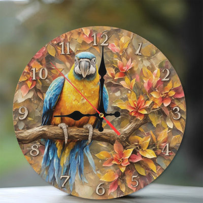 Horloge ara avec feuillage d'automne