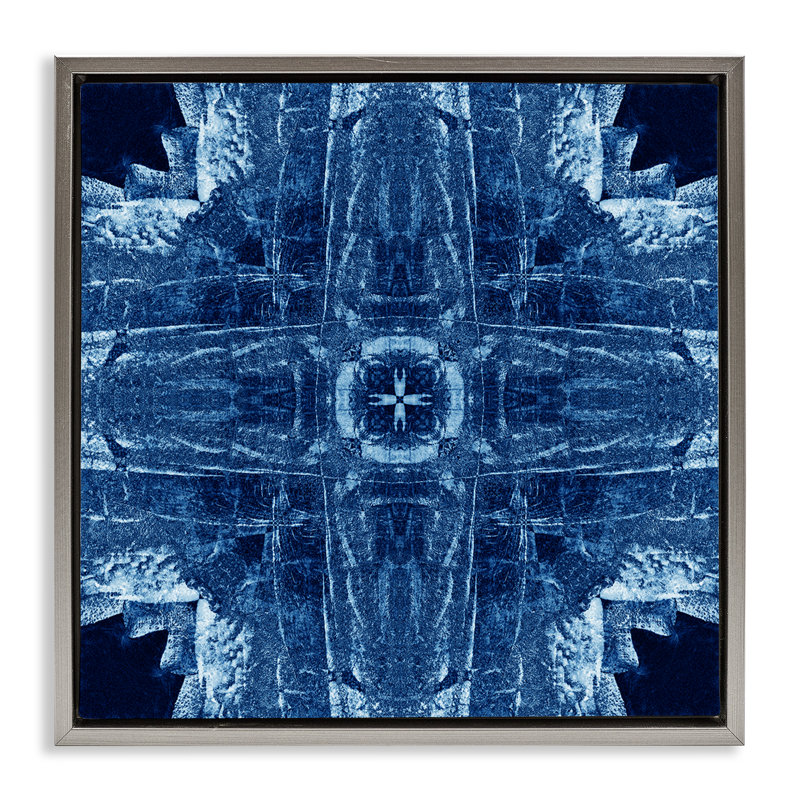 Cadre flottant bleu marine par El Perkin, H 18 po x l 18 po, Cadre flottant gris lustré
