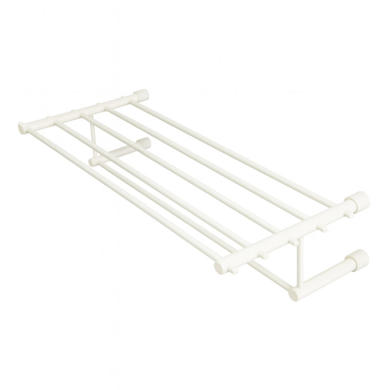 Minimal Wall Mounted Towel Rack, Matte White