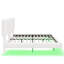 Grand lit flottant grand avec lumière DEL, rembourré moderne, blanc-420448634