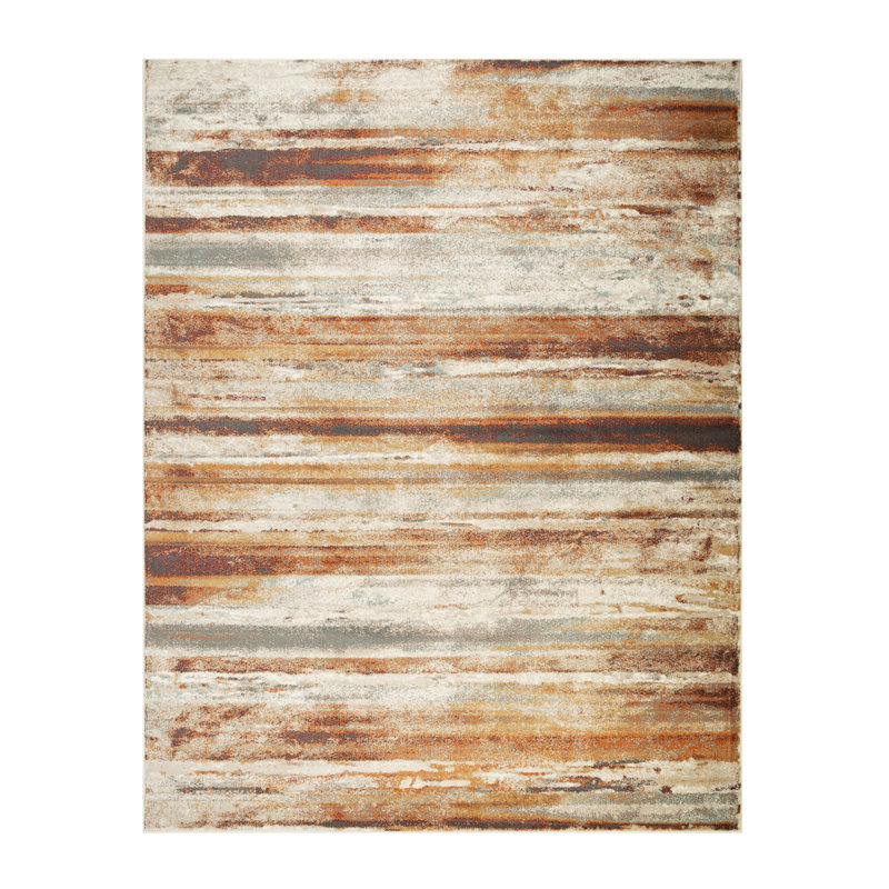 Indoor Area Rug with Modern Abstract Striped Lines, Rectangle 5' x 8'