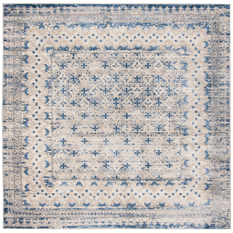 Llana Performance Oriental Rug, Square 6'7"