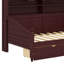 Lit de jour avec tiroirs de rangement et tablettes de tête de lit, lit de jour en bois de style rétro-75024609