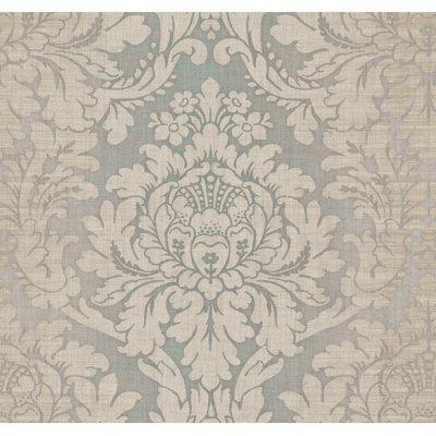 Papier peint damassé kaki Seabrook Designs
