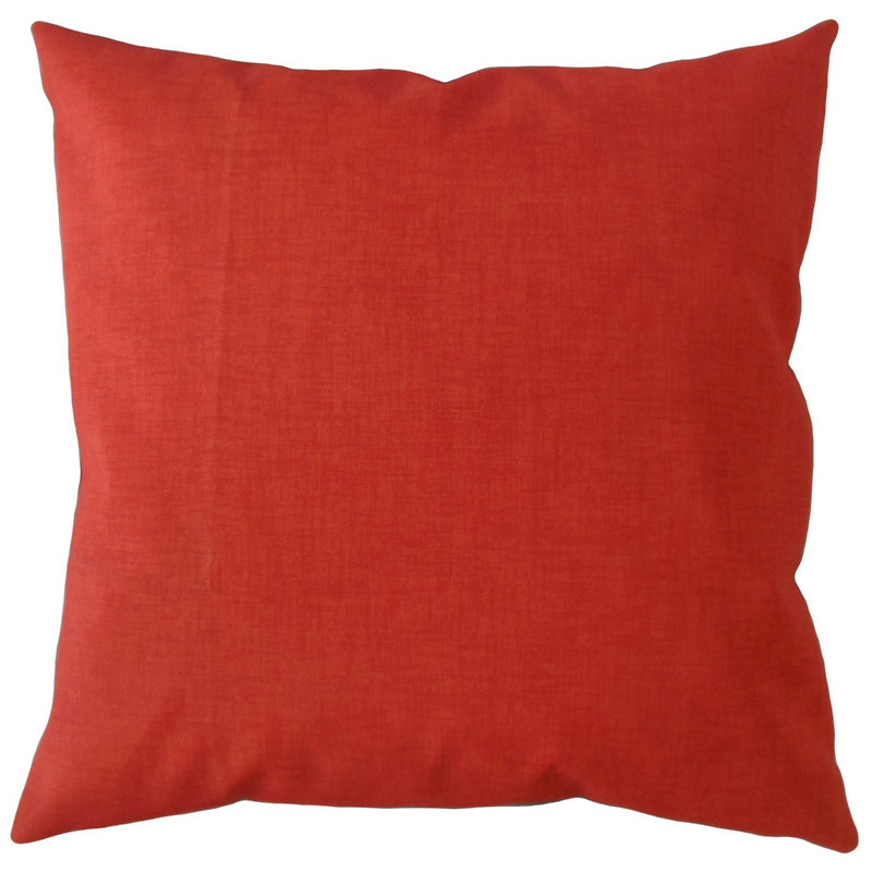 Coussin en coton Hamlin, 26 po x 26 po, Coussin décoratif, Orange