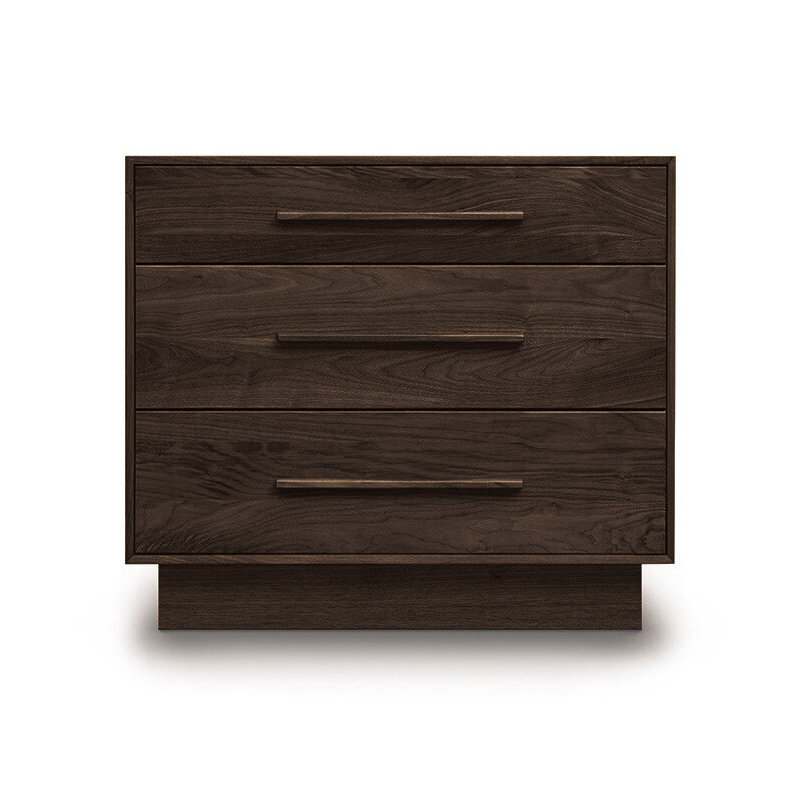 Moduluxe 3 - Drawer Solid Wood Dresser, Smoke Cherry