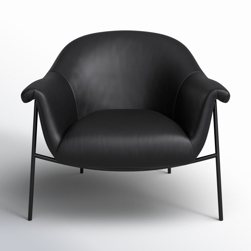 Suerte Armchair, Black Genuine Leather