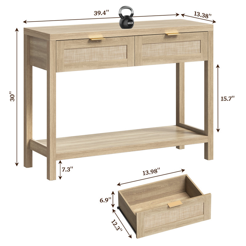 Console 39,4 po Chada, Brun clair
