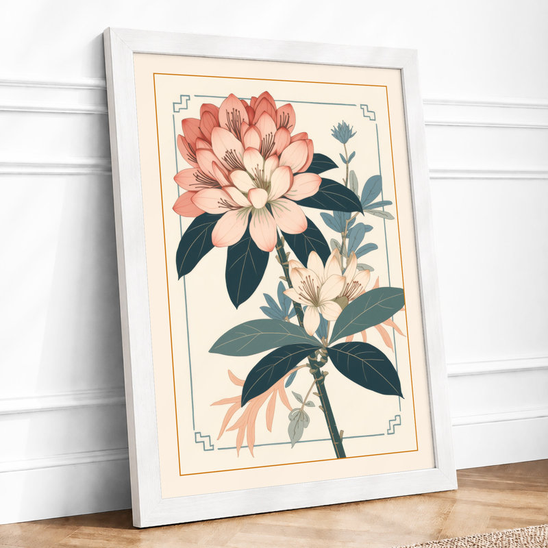 Study in Pink Botanical - Framed Print, A1 - 84.1 x 59.4 cm, White