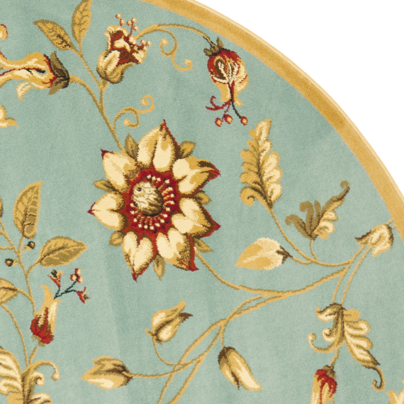 Carolane Performance Floral Rug, Round 5'3"