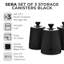 Tower Sera Set of 3 Canisters with Removable Lid, Carbon Steel Body, with Smoked Black Trim-98167220