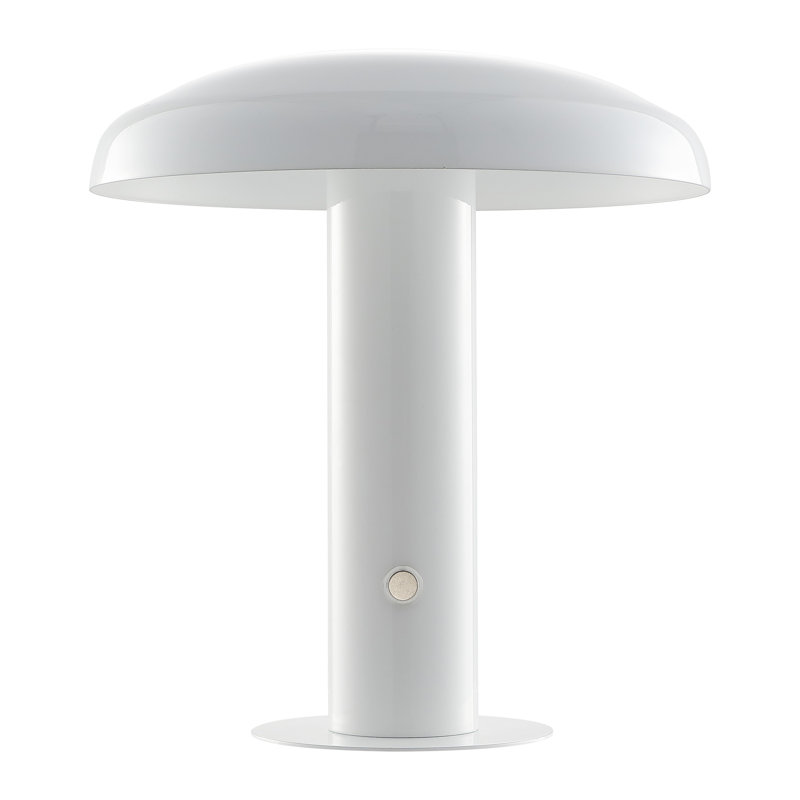 Writzer 11" Contemporary Bohemian Rechargeable/Cordless Dimmable Integrated LED Mushroom Table Lamp, White