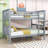 Full Over Full Wood Bunk Bed With Ladder-2035612149