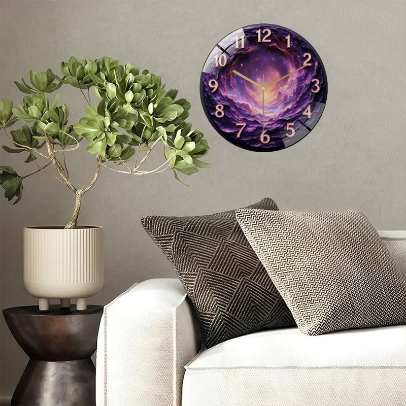 Horloge murale en verre 12 po Nebula