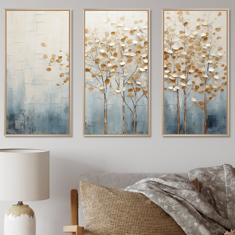 Graham - Tree Wall Art Set, 40" H x 60" W, Maple Floater Framed