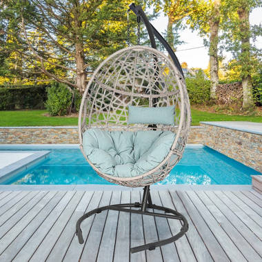 Island Gale Luxury Double Seat Outdoor Hanging Wicker Swing Chair Soli