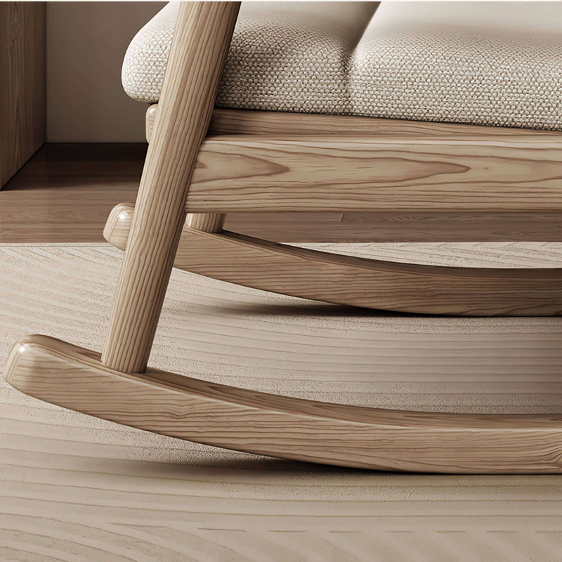 Chaise berçante moderne en bois massif rembourré