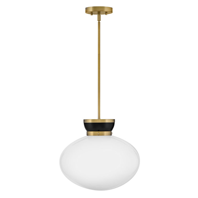 Lucy Medium 1-Light Two-Tone Pendant with Cased Opal Glass