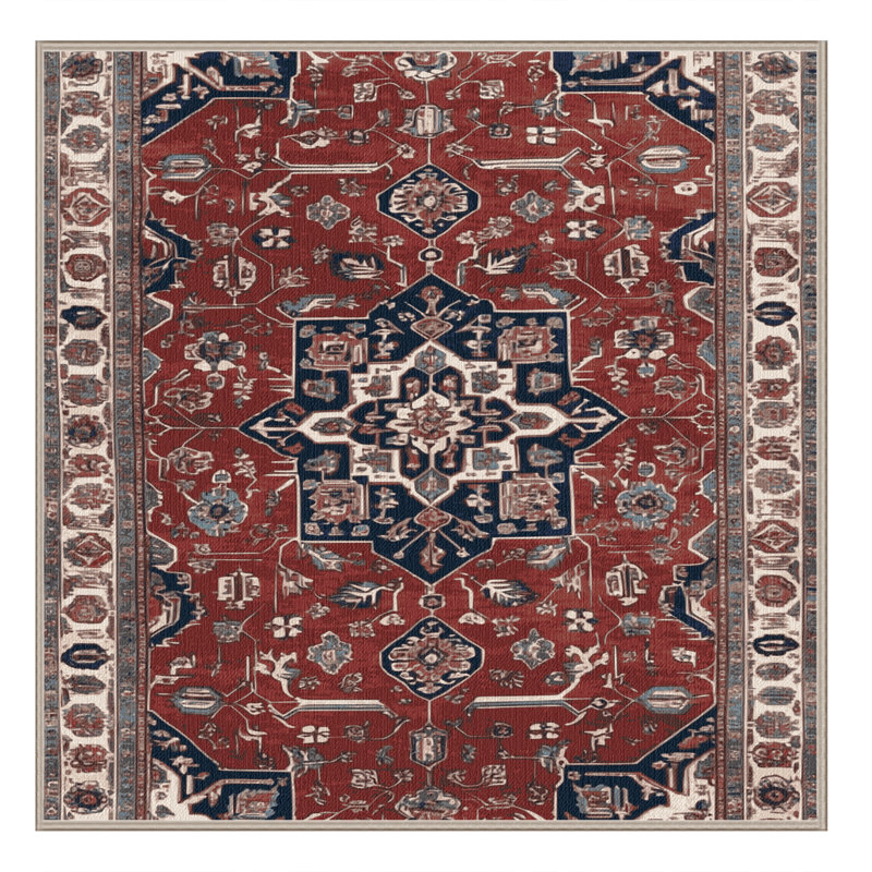 Tapis brun lavable à la machine, Carré 7 pi