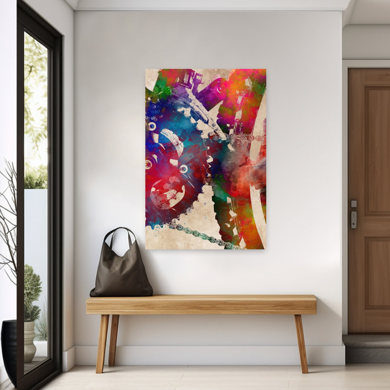 «Cycling Sport Art» 18, art mural moderne contemporain abstrait, H 60 po x l 40 po