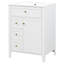 Meuble-lavabo moderne de 61 cm (24 po) avec grand espace de rangement, lavabo en céramique intégré, portes d'armoire robustes en MDF et 3 tiroirs (blanc)-1549271311