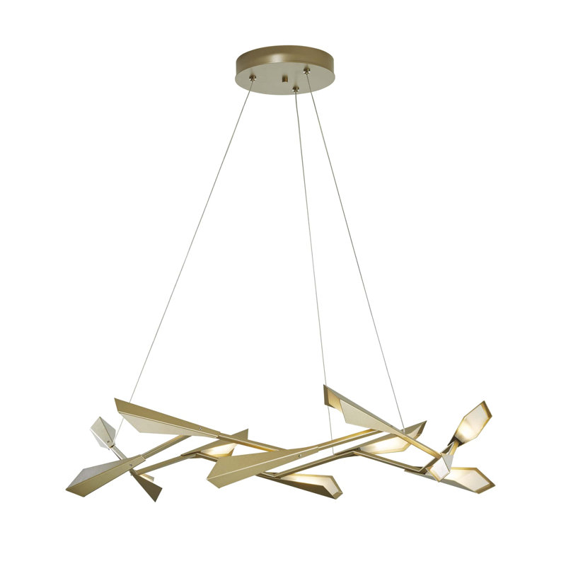 Quill 10 - Light Metal LED Chandelier, Black, White