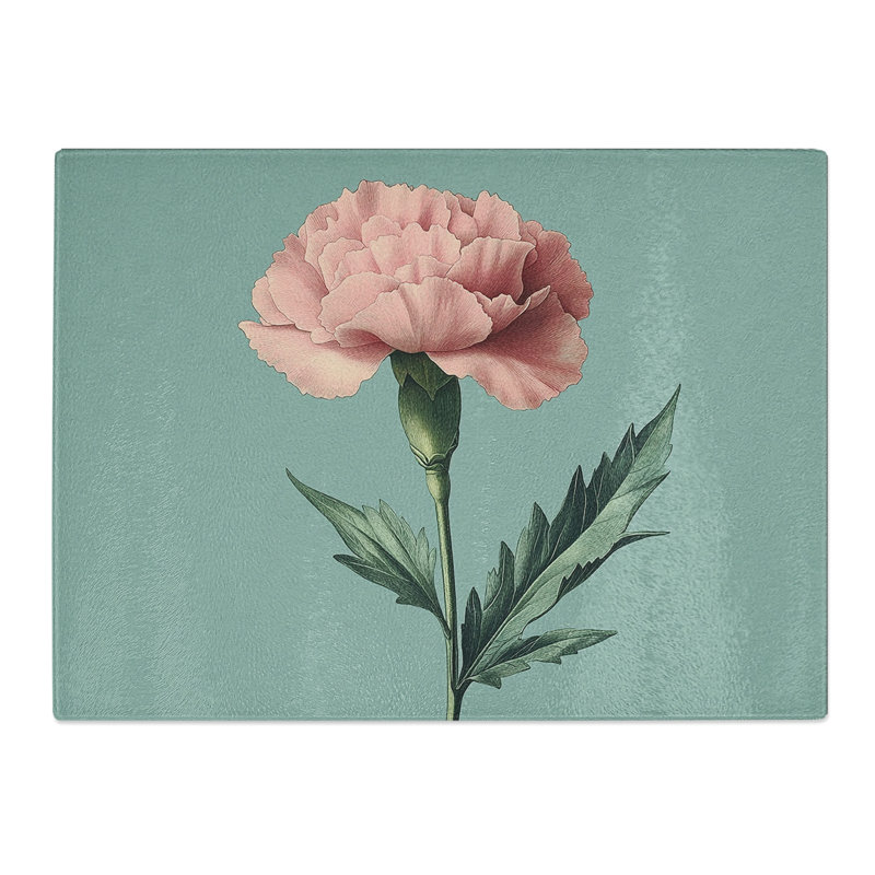 Carnation Flower Vol.1  Glass Chopping Board