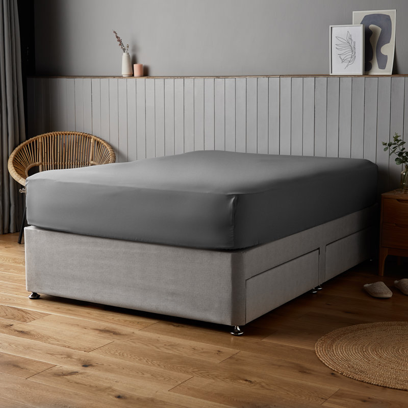 Silentnight Supersoft Fitted Sheet, Charcoal, Single (3')