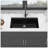 Durable Black Granite Composite Workstation Undermount Kitchen Sink with Noise Reduction and Easy Clean Design-116521201