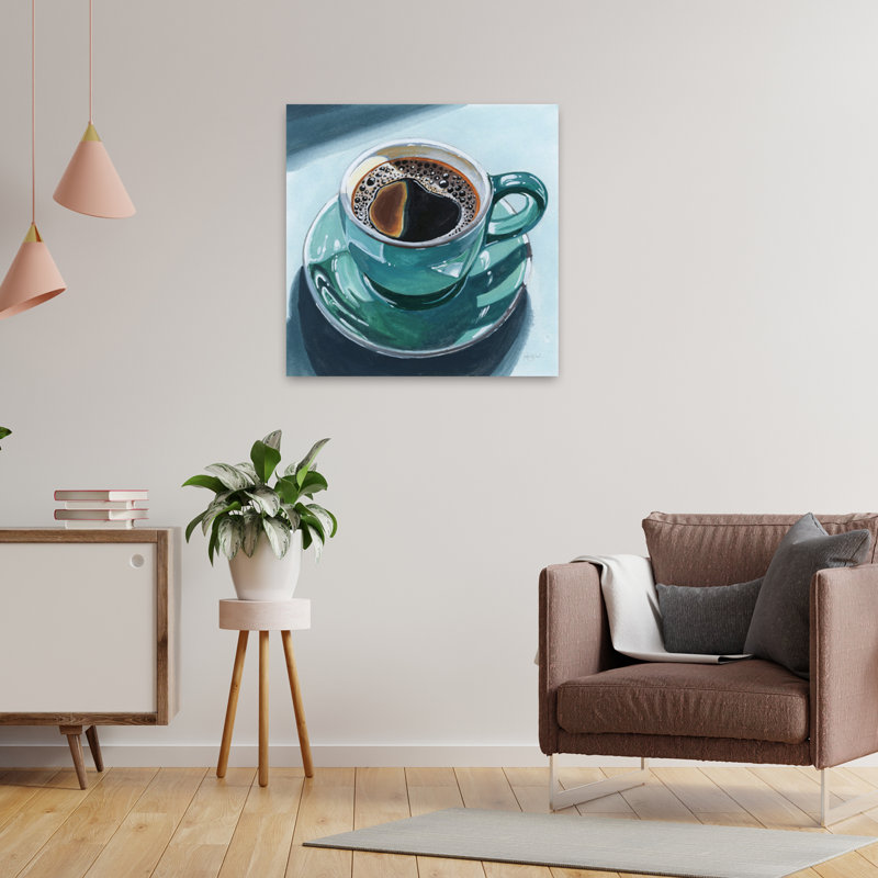 Reflets d'un matin café, art contemporain, H 24 po x l 24 po