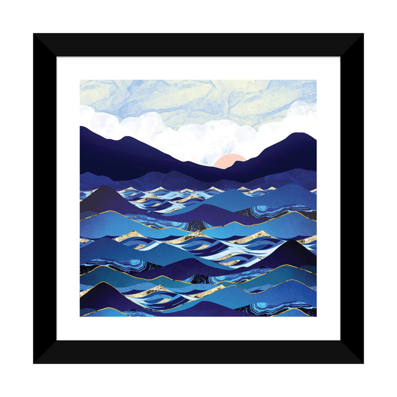 Bleu océan - imprimé, Blanc / aubergine / banane / brun clair / rouge br, H 24 po x l 24 po x p 1 po