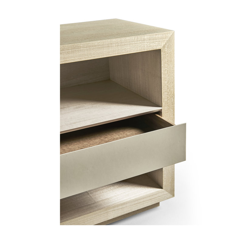 Water 1 - Drawer Solid Wood Nightstand