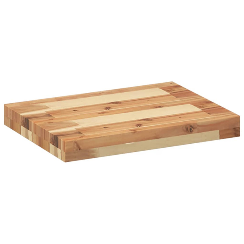  Plateau de table rectangulaire en bois massif d'acacia, H 1,6 po x l 15,7 po x P 11,8 po