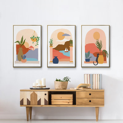 «Paper Scene I», reproduction sur toile 3 pièces