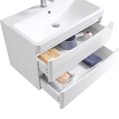 Avaughn 800mm Bathroom Vanity Unit Basin Storage Wall Hung Cabinet Furniture