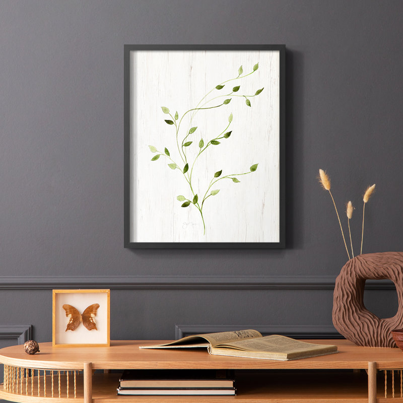 «Windblown Leaves I», reproduction encadrée - bois massif, H 28 po x l 22 po, Noir
