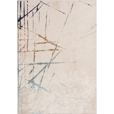 Tapis moderne à lignes abstraites délavées