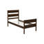 Lit simple avec tête et pied de lit, lit en bois d'hévéa-804147741