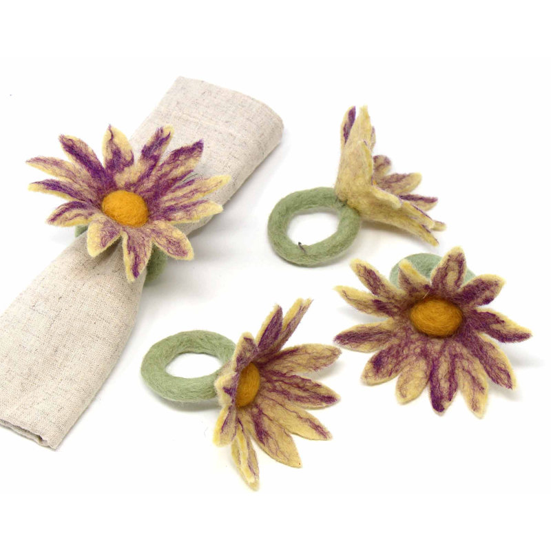 Felted Wool Napkin Ring, Purple