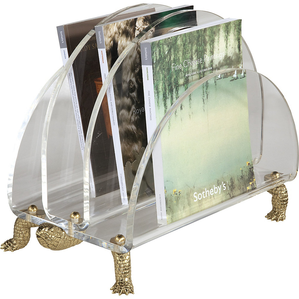 Maitland-Smith Tortoise Clear Acrylic Magazine Rack | Wayfair