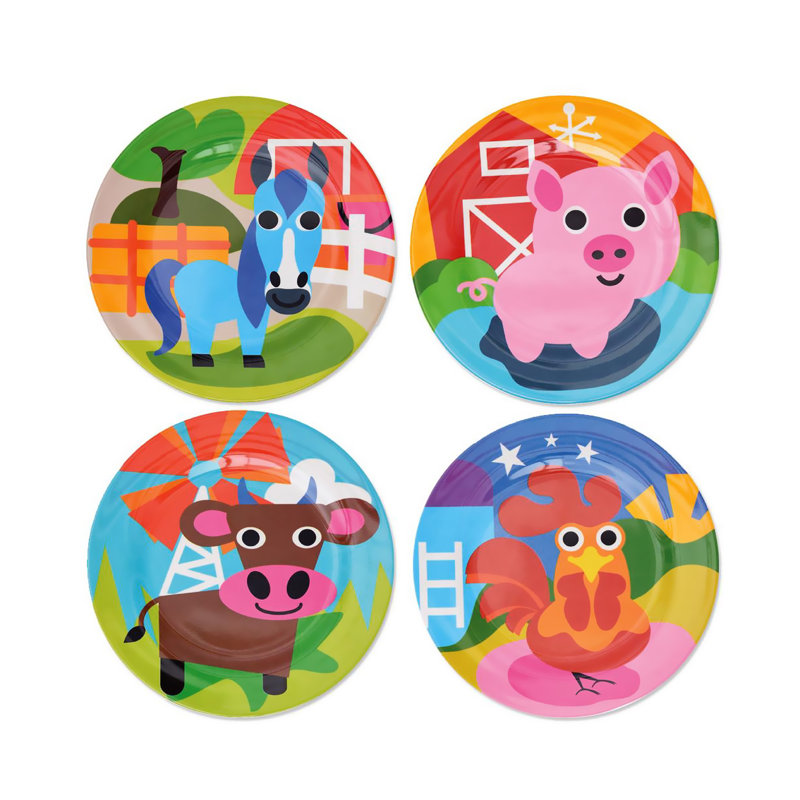 Assiette plate pour enfants 8,1 po Farm