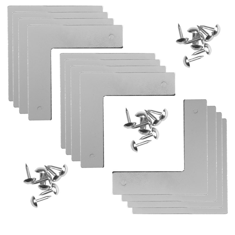 Dritz Home Smooth Campaign Hardware Corners, Small, 3 Pack, Nickel