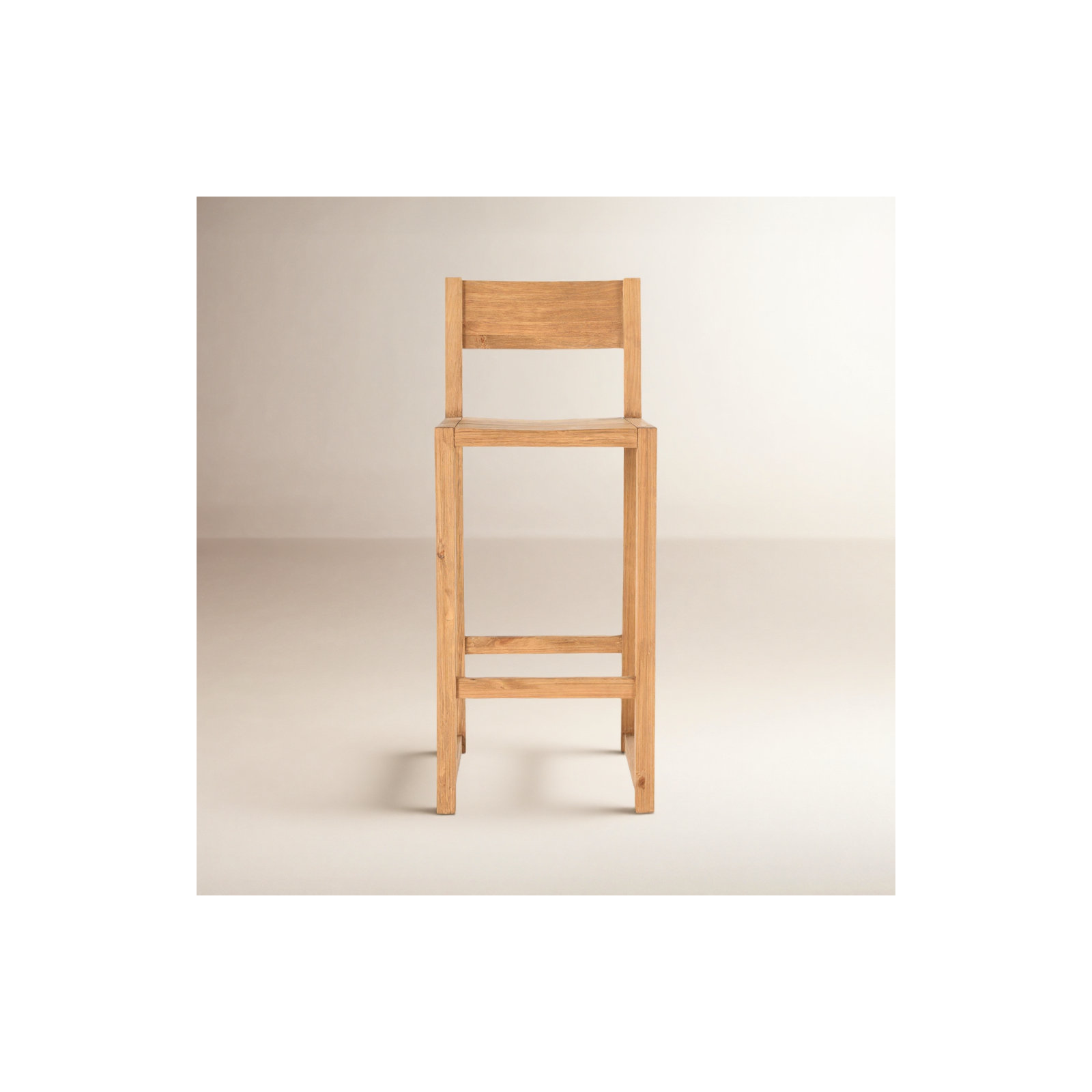 Modica Solid Wood Stool, Bar Stool (30" Seat Height), Natural Brown