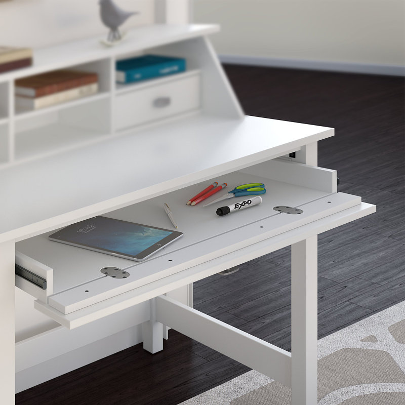 Ensemble de bureau et de chaises Kaionna, Blanc pur
