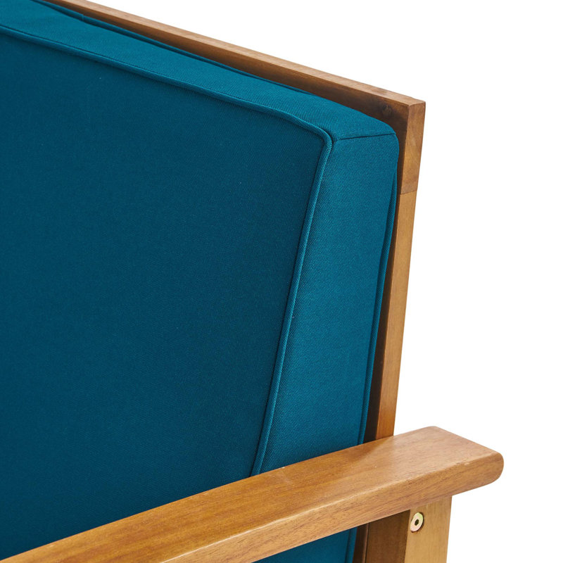 Fauteuil club Perla, Bois, Bleu