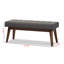 Banc capitonné en tissu gris foncé Coogee, H 17,72 po x l 42,99 po x P 15,98 po-838997730