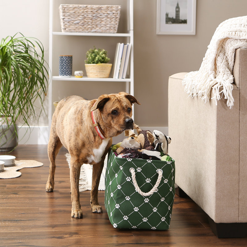 Bac en tissu Pet Trellis Paw, H 12 po x l 10 po x P 16 po, Vert chasseur