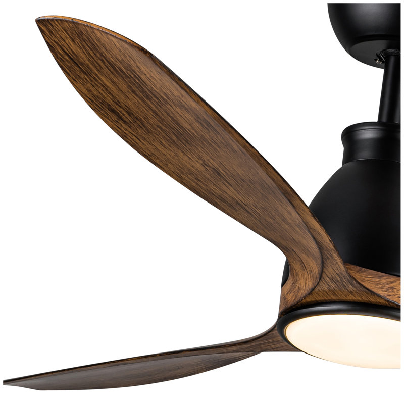 52 Inch Indoor Ceiling Fan With LED Light, Black, Brown
